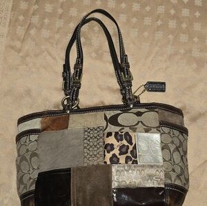 Vintage Y2K COACH PATCHWORKTOTE Women's Shoulder BagMulticolor EUC